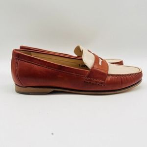New Cole Haan Shoes Womens 7 Brown White Slip On Penny Casual Loafers